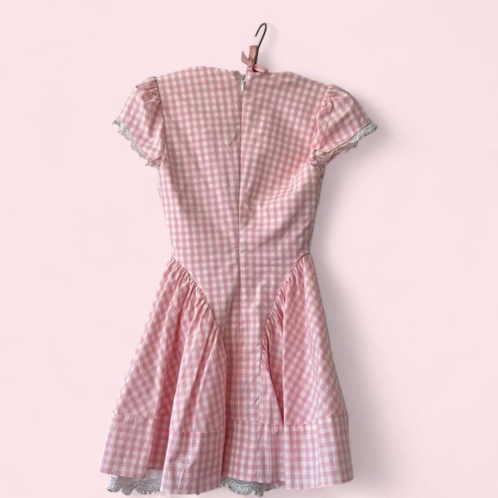 HOUSE OF CB 'Emiliana' Pink Gingham Cotton Mini Dress/Size S Regular Length. Bra - Picture 4 of 5